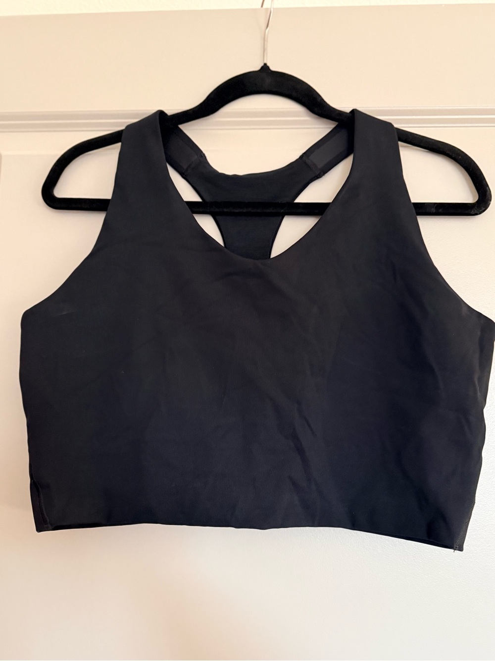 SPANX Black Racerback Crop Sports Bralette